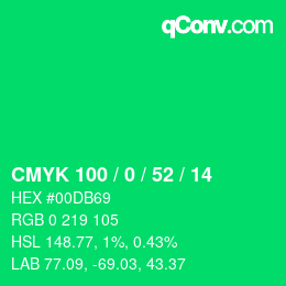 Color code: CMYK 100 / 0 / 52 / 14 | qconv.com