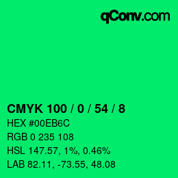 Color code: CMYK 100 / 0 / 54 / 8 | qconv.com
