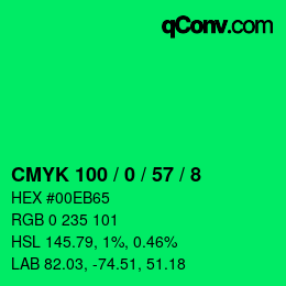 Color code: CMYK 100 / 0 / 57 / 8 | qconv.com