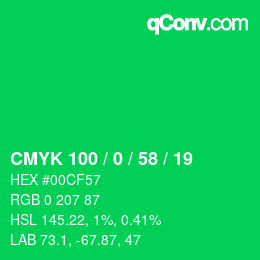 Color code: CMYK 100 / 0 / 58 / 19 | qconv.com
