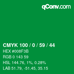 Color code: CMYK 100 / 0 / 59 / 44 | qconv.com