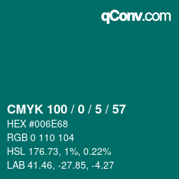 Color code: CMYK 100 / 0 / 5 / 57 | qconv.com