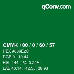 Color code: CMYK 100 / 0 / 60 / 57 | qconv.com