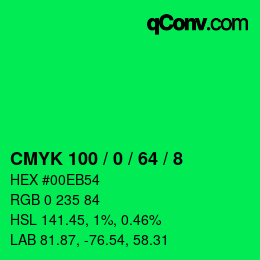Color code: CMYK 100 / 0 / 64 / 8 | qconv.com