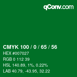 Color code: CMYK 100 / 0 / 65 / 56 | qconv.com