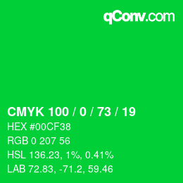 颜色代码: CMYK 100 / 0 / 73 / 19 | qconv.com
