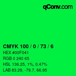 Color code: CMYK 100 / 0 / 73 / 6 | qconv.com
