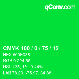 Color code: CMYK 100 / 0 / 75 / 12 | qconv.com