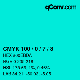 Color code: CMYK 100 / 0 / 7 / 8 | qconv.com