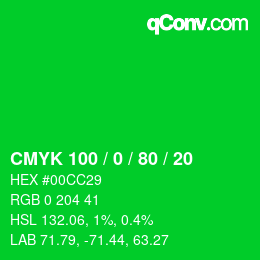 Color code: CMYK 100 / 0 / 80 / 20 | qconv.com