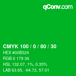 Color code: CMYK 100 / 0 / 80 / 30 | qconv.com
