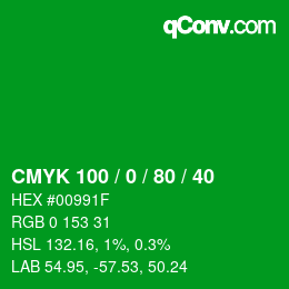 Color code: CMYK 100 / 0 / 80 / 40 | qconv.com