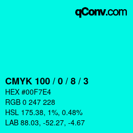 Color code: CMYK 100 / 0 / 8 / 3 | qconv.com