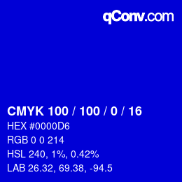 Color code: CMYK 100 / 100 / 0 / 16 | qconv.com