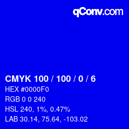 Color code: CMYK 100 / 100 / 0 / 6 | qconv.com