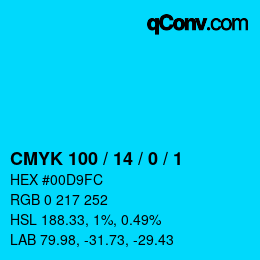 カラーコード: CMYK 100 / 14 / 0 / 1 | qconv.com