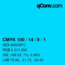 カラーコード: CMYK 100 / 14 / 0 / 1 | qconv.com