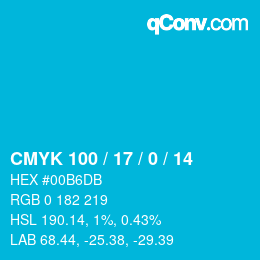 颜色代码: CMYK 100 / 17 / 0 / 14 | qconv.com