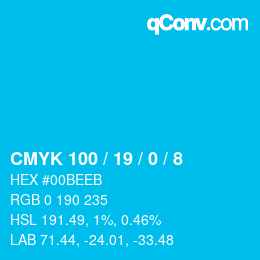 Color code: CMYK 100 / 19 / 0 / 8 | qconv.com