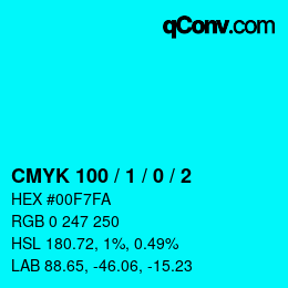 Color code: CMYK 100 / 1 / 0 / 2 | qconv.com