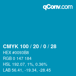 Color code: CMYK 100 / 20 / 0 / 28 | qconv.com