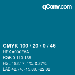 Color code: CMYK 100 / 20 / 0 / 46 | qconv.com