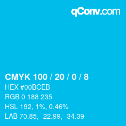 Color code: CMYK 100 / 20 / 0 / 8 | qconv.com