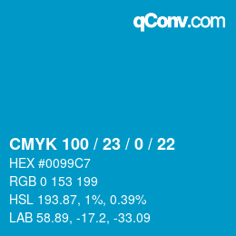 Color code: CMYK 100 / 23 / 0 / 22 | qconv.com