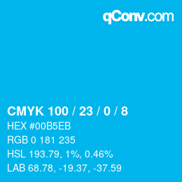 Color code: CMYK 100 / 23 / 0 / 8 | qconv.com