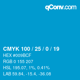 Color code: CMYK 100 / 25 / 0 / 19 | qconv.com