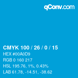 Color code: CMYK 100 / 26 / 0 / 15 | qconv.com