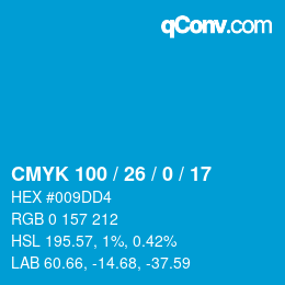 カラーコード: CMYK 100 / 26 / 0 / 17 | qconv.com