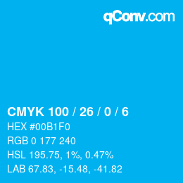 Color code: CMYK 100 / 26 / 0 / 6 | qconv.com