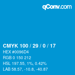颜色代码: CMYK 100 / 29 / 0 / 17 | qconv.com