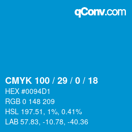 Color code: CMYK 100 / 29 / 0 / 18 | qconv.com