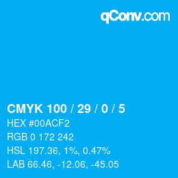 Color code: CMYK 100 / 29 / 0 / 5 | qconv.com