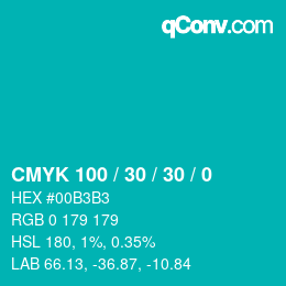Código de color: CMYK 100 / 30 / 30 / 0 | qconv.com