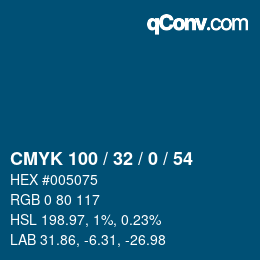 Color code: CMYK 100 / 32 / 0 / 54 | qconv.com