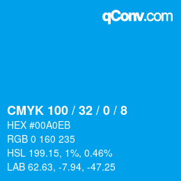 カラーコード: CMYK 100 / 32 / 0 / 8 | qconv.com