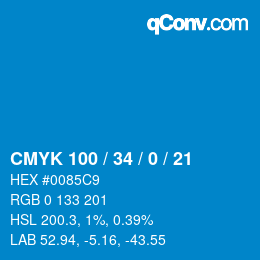 Color code: CMYK 100 / 34 / 0 / 21 | qconv.com