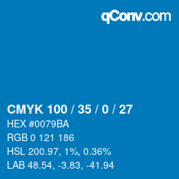 Código de color: CMYK 100 / 35 / 0 / 27 | qconv.com
