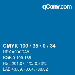 Farbcode: CMYK 100 / 35 / 0 / 34 | qconv.com