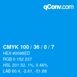 カラーコード: CMYK 100 / 36 / 0 / 7 | qconv.com