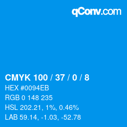 カラーコード: CMYK 100 / 37 / 0 / 8 | qconv.com