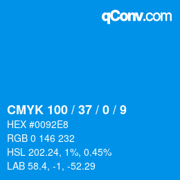 カラーコード: CMYK 100 / 37 / 0 / 9 | qconv.com