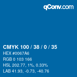 Color code: CMYK 100 / 38 / 0 / 35 | qconv.com