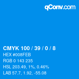 Color code: CMYK 100 / 39 / 0 / 8 | qconv.com