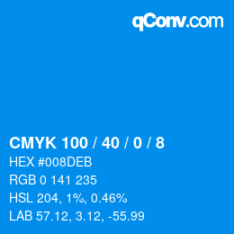 Color code: CMYK 100 / 40 / 0 / 8 | qconv.com