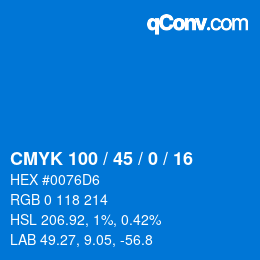 Color code: CMYK 100 / 45 / 0 / 16 | qconv.com