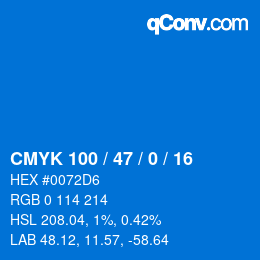 Code couleur: CMYK 100 / 47 / 0 / 16 | qconv.com